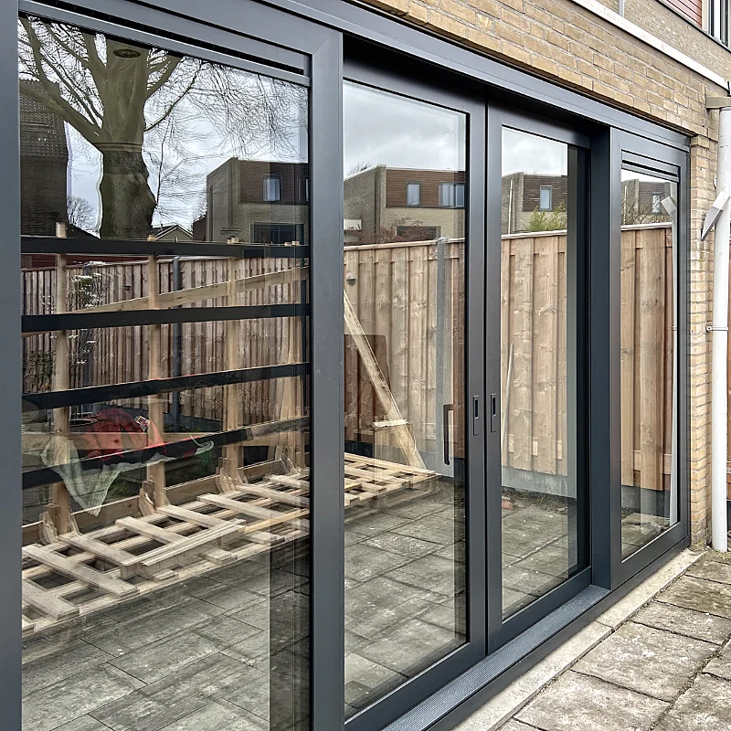 Aluminium schuifpui in antraciet